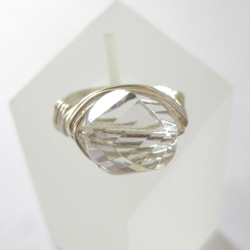 Faceted Ice Wire Wrapped Ring - Size 6 1/2 and 7 Ready to ship, can be custom made to your ring size