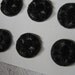 Set of 6 VINTAGE Art Deco Black Glass BUTTONS