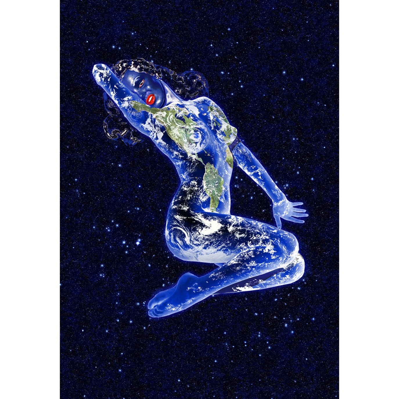 Econ 30x42 inch Print on Canvas. 1st issue playboy centerfold of Marilyn Monroe as earth goddess.