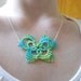 Hand painted Silk Tatted Lace Butterfly Necklace