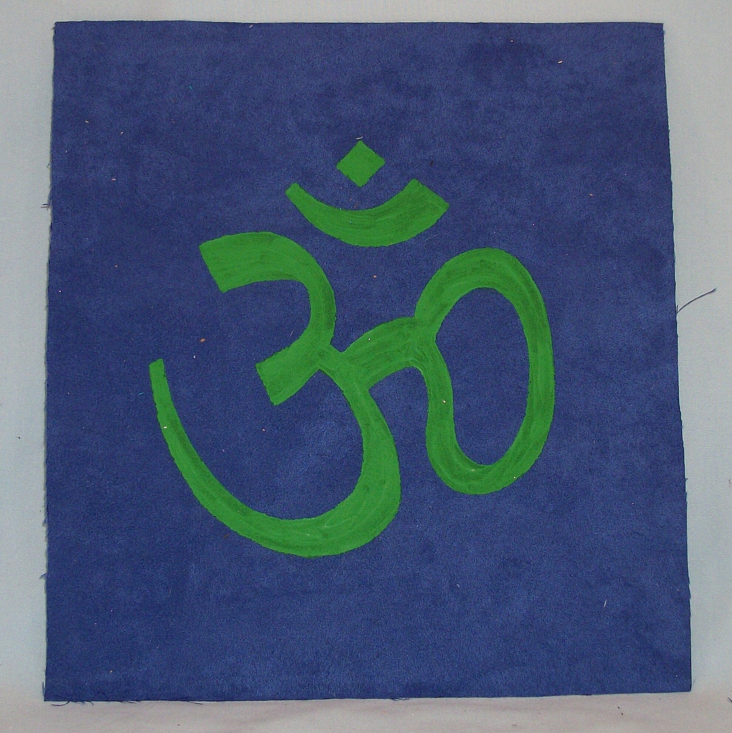 FREE Velvet Painting - Green Ohm on Blue Velvet - Pay it Forward - Act of Kindness