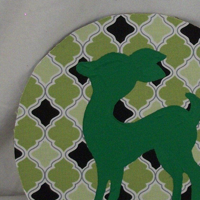 FREE - Verde Fawn on Fabric - 6 inch Circle Painting - Pay it forward - Act of Kindness