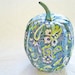 Pumpkin Ornament Squash Ornament Paisley Pumpkin decoupage origami paisley turquoise teal gold fall autumn thanksgiving