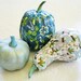 Pumpkin Ornament Squash Ornament Paisley Pumpkin decoupage origami paisley turquoise teal gold fall autumn thanksgiving