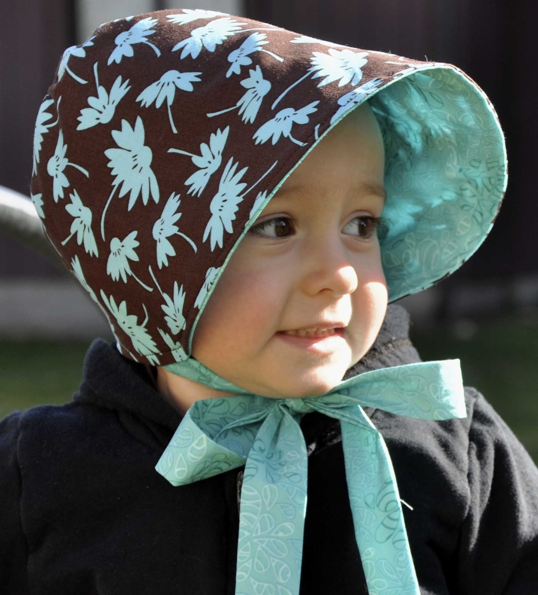 UB2 GAL BONNET (a sweet sleek long bow-tied prairie bonnet) by Urban Baby Bonnets in your choice of fabrics- All Sizes