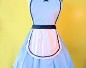 ALICE in WONDERLAND  .... Retro 50s Apron sexy hostess bridal shower gift and is vintage inspired womens flirty costume full aprons