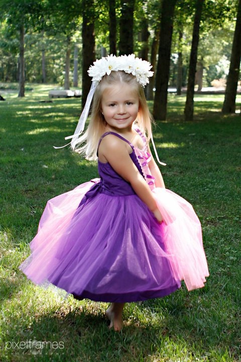 RAPUNZEL dress princess dress in   TUTU style girls fun for special occasion or birthday party costume