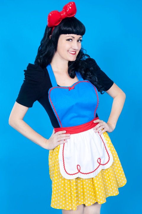 SNOW WHITE apron retro APRON womens full  Halloween costume aprons