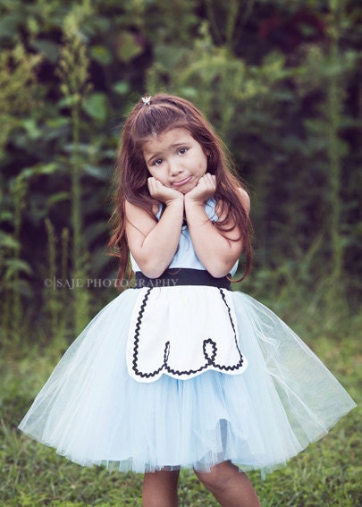 ALICE IN WONDERLAND dress for girls fairy tale special occasion or tea party handmade costume