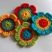 Crochet Applique Motifs - Rainbow Shades