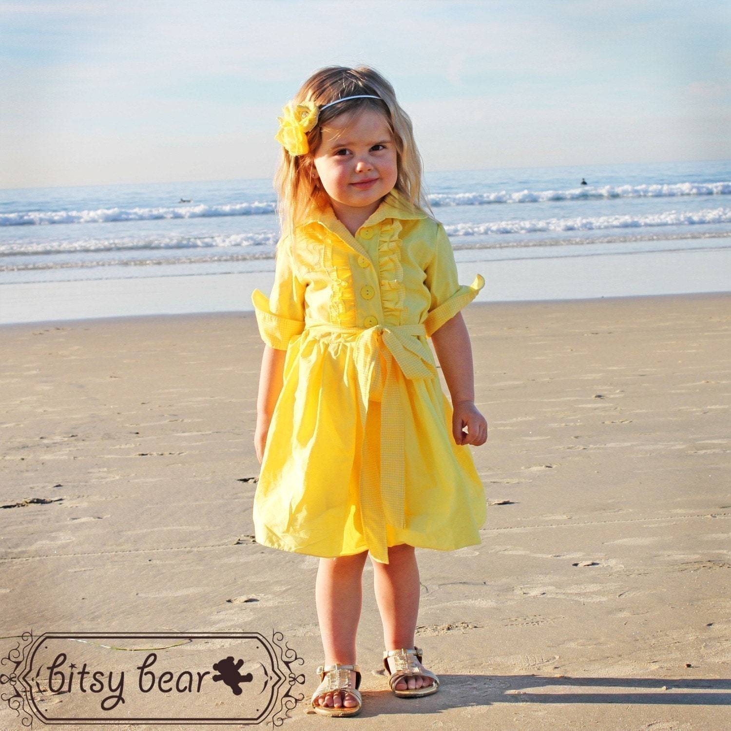 Yellow Tuxedo Dress for baby, toddler, and girl