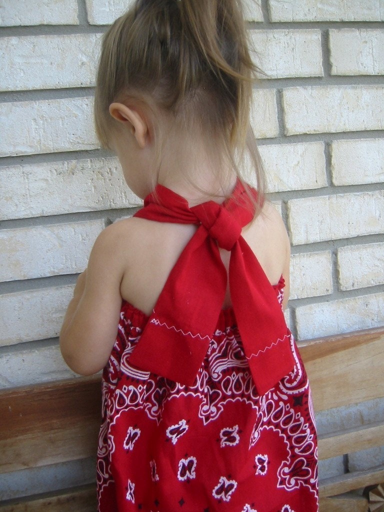 The ORIGINAL Red Bandanna Dress-- Perfect Baby Dress --Quick and Easy PDF Instructions