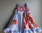 SALE Hamptons Ruffled Knot Dress Size 2T/3T OOAK Spring Summer Sun Dress