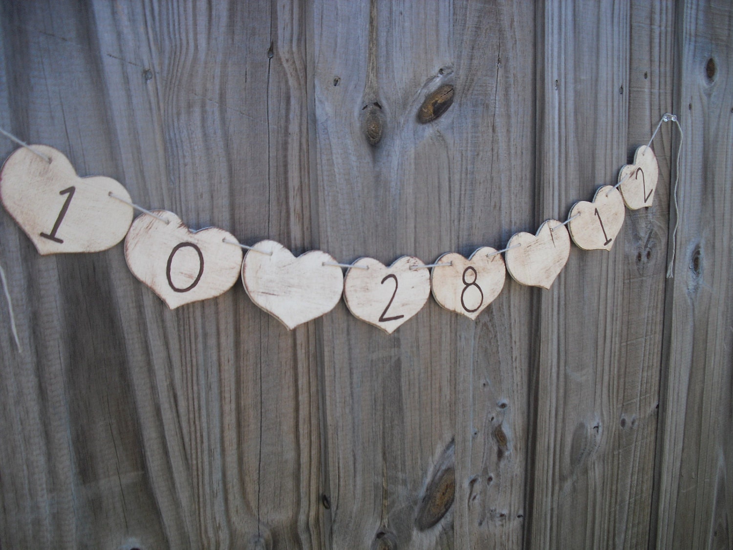 Wedding Engagement Photo Banner Wood Heart Photo Prop- Item 1005