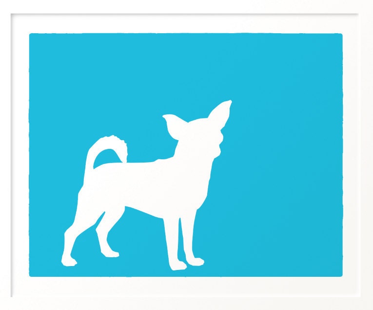 Mod Chihuahua Fine Art Dog Print Silhouette - 5x7