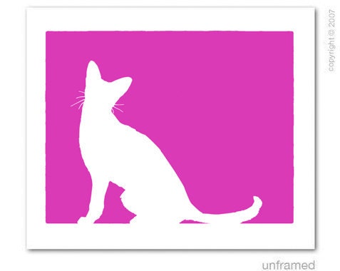 Abyssinian Cat - Mod 11x13 Fine Art Silhouette Print in your choice of color