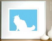 Mod Persian Cat - 11x13 Fine Art Silhouette Print in your choice of color