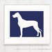 Mod Great Dane - Natural Ears - Dog Silhouette Fine Art Print 8x10