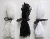polka dot tulle fabric sample - ivory, white OR black