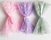 polka dot tulle fabric sample - neon pink/lilac OR pistachio