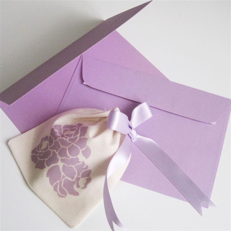 Lavender Card & Gift pouch set - 1pouch/1 envelope/1 card