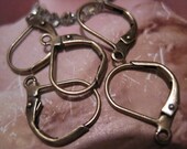 Great Lever Back Earring Wires w/ring in Brass Ox Plate 465BOX x6
