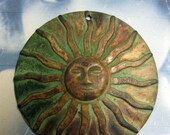 Verdigris Large Shining Sun Pendant Charm 1010VER x1