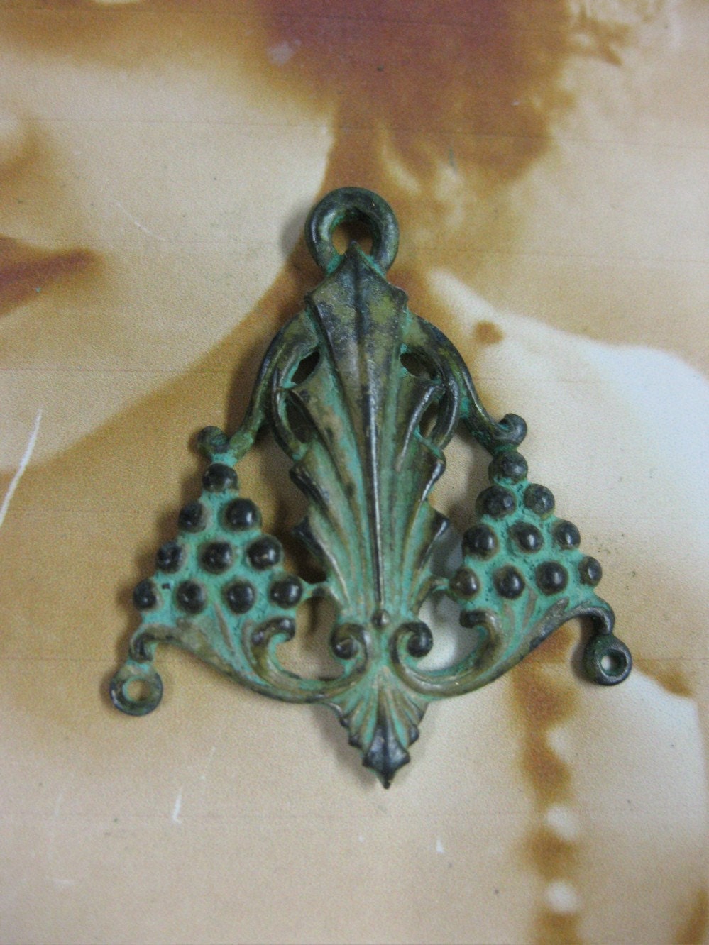 Verdigris Patina Art Deco Grape Chandelier Drops 868VER x2