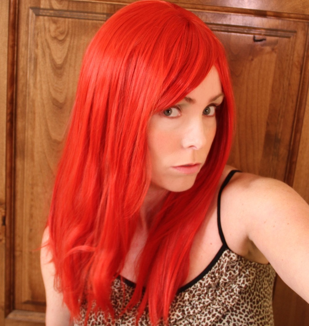 Summer SALE / Ariel Red Wig / Curl or Straight Heat Styleable