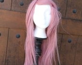 SALE // Marvelous Mauve Pink Wig With Tiny White Streaks // Long Layered // Straight or Curl Heat Styleable