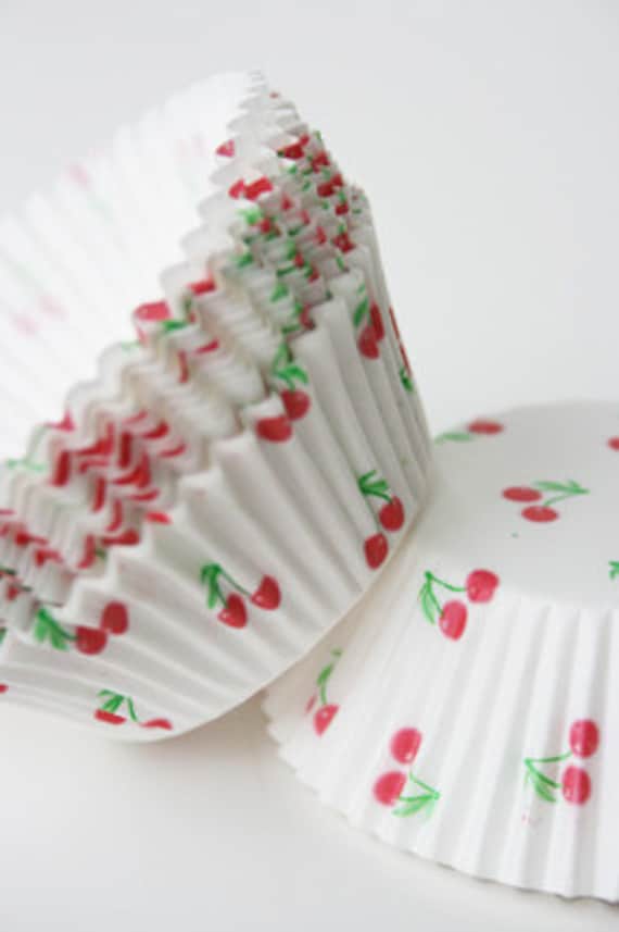 Cherry Cupcake Liners / Wrappers from Holland - set of 100