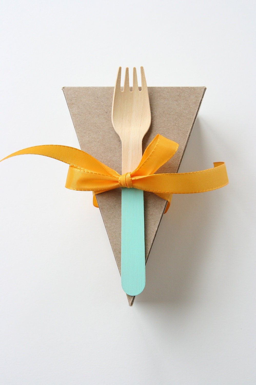 Color Block Wooden Forks - set of 24