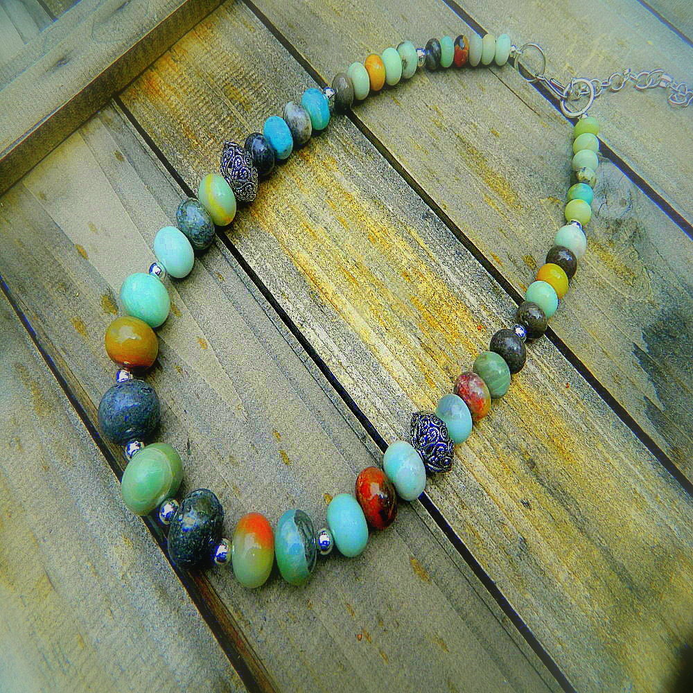 Boulders, Western Cowgirl Southwestern Amazonite Stone Necklace