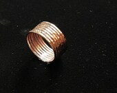 Set of 7 14k ROSE gold filled BOLD gold filled hammered stackable rings wedding bands