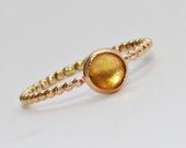 Gemstone Ring - Gold Citrine Ring- Citrine Gemstone Ring- Stacking Ring- Stackable Ring- Ring- November Birthstone Ring- Gold Ring
