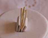 Set of 3 -14k solid yellow gold beaded DOTTED stack/stacking rings - wedding bands, anniversary bands, eternity bands, love