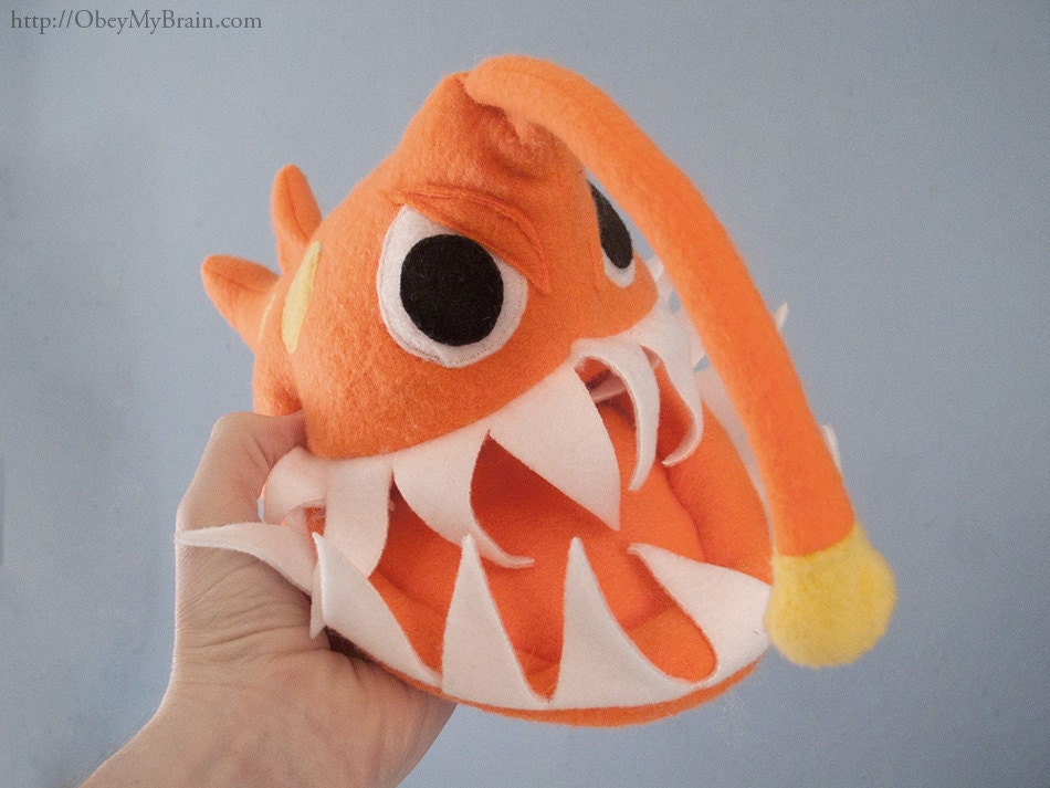 Small Angler Fish Plush - Orange
