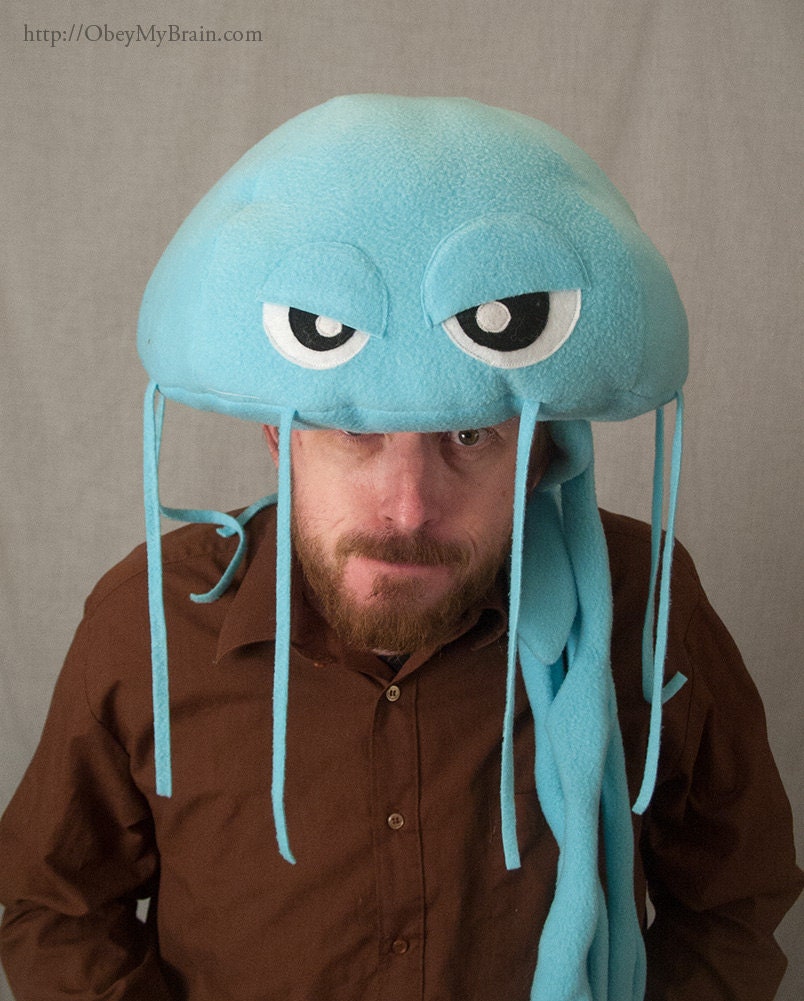 Fleece Jellyfish Hat - Light Turquoise