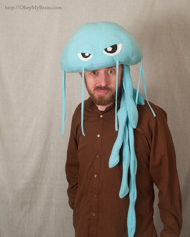 Fleece Jellyfish Hat - Light Turquoise