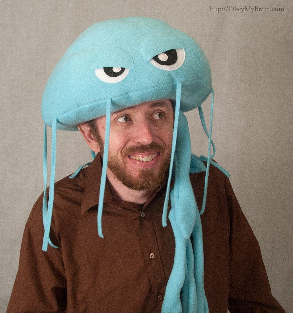 Fleece Jellyfish Hat - Light Turquoise