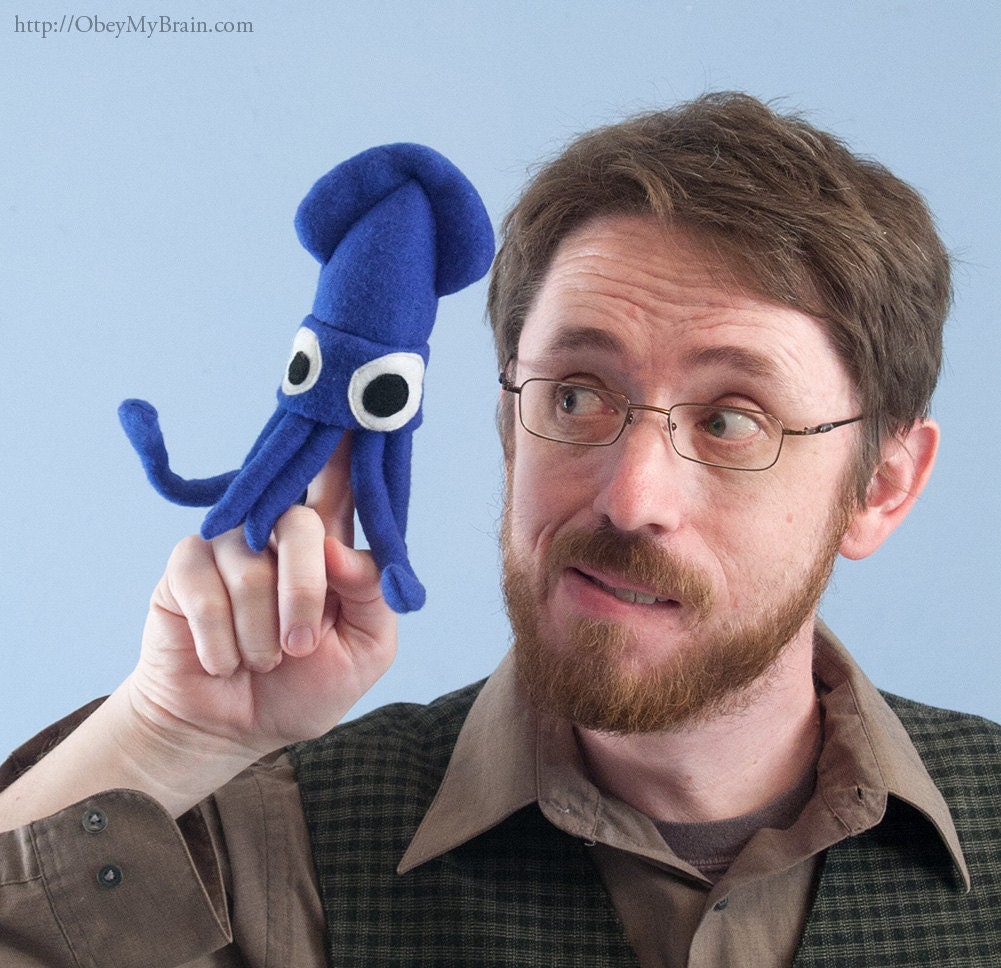 Mini Squid Plush Blue or your choice of color
