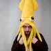 Plush Squid Hat\/Pillow - Bright Yellow