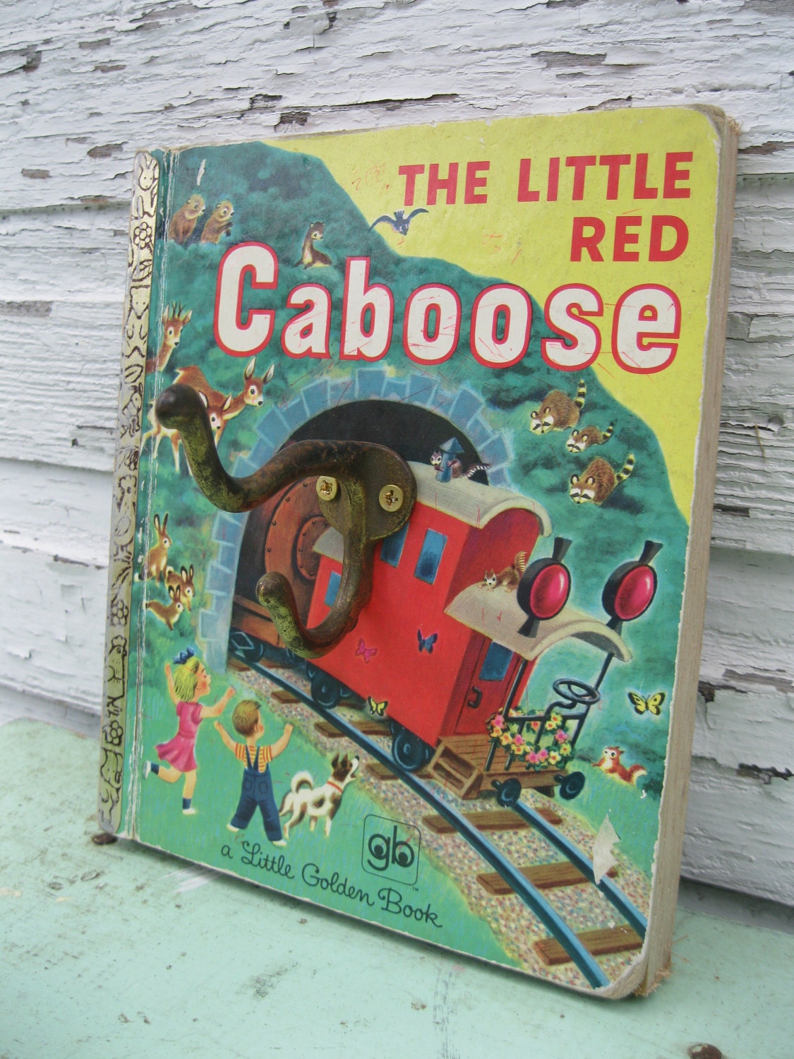 Vintage Golden Book Hook - The Little Red Caboose
