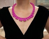 Binary II Necklace // Pink // Laser cut felt
