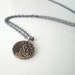 Tiny etched brass medallion necklace with a paisley pattern - ready to ship