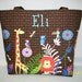 Reserved for Brandiewaldrop ... LAST One ....JUNGLE Jam ....Diaper Bag Set....Monogrammed FREE ... Giraffe...Lion... Birds