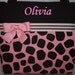 Pink .. GIRAFFE Print .... Diaper Bag .. Personalized FREE