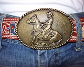 Vintage cowboy belt and belt buckle
