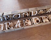 Photo Letter Blocks Set of Seven- Blessed GRANDPA Grandma SISTERS Friends GRAMMIE