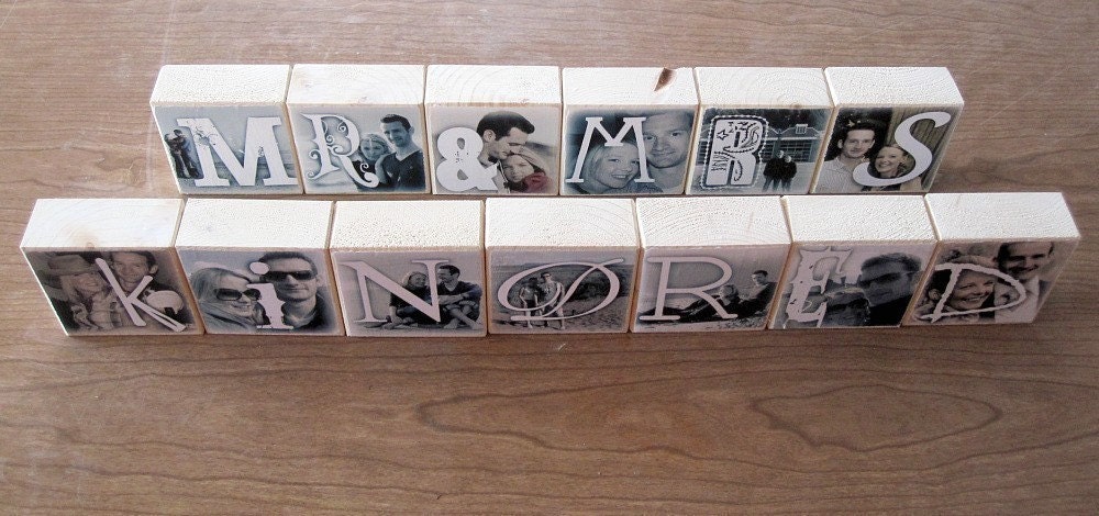 PERSONALIZED Photo Letter Blocks- for your wedding- MR. and MRS. reception decoration